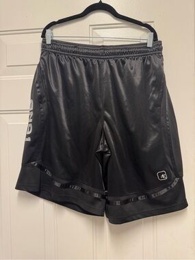 And1 Black Athletic Mesh Shorts with Subtle Logo 0162